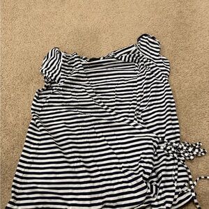 J. Crew Navy and White Striped Blouse